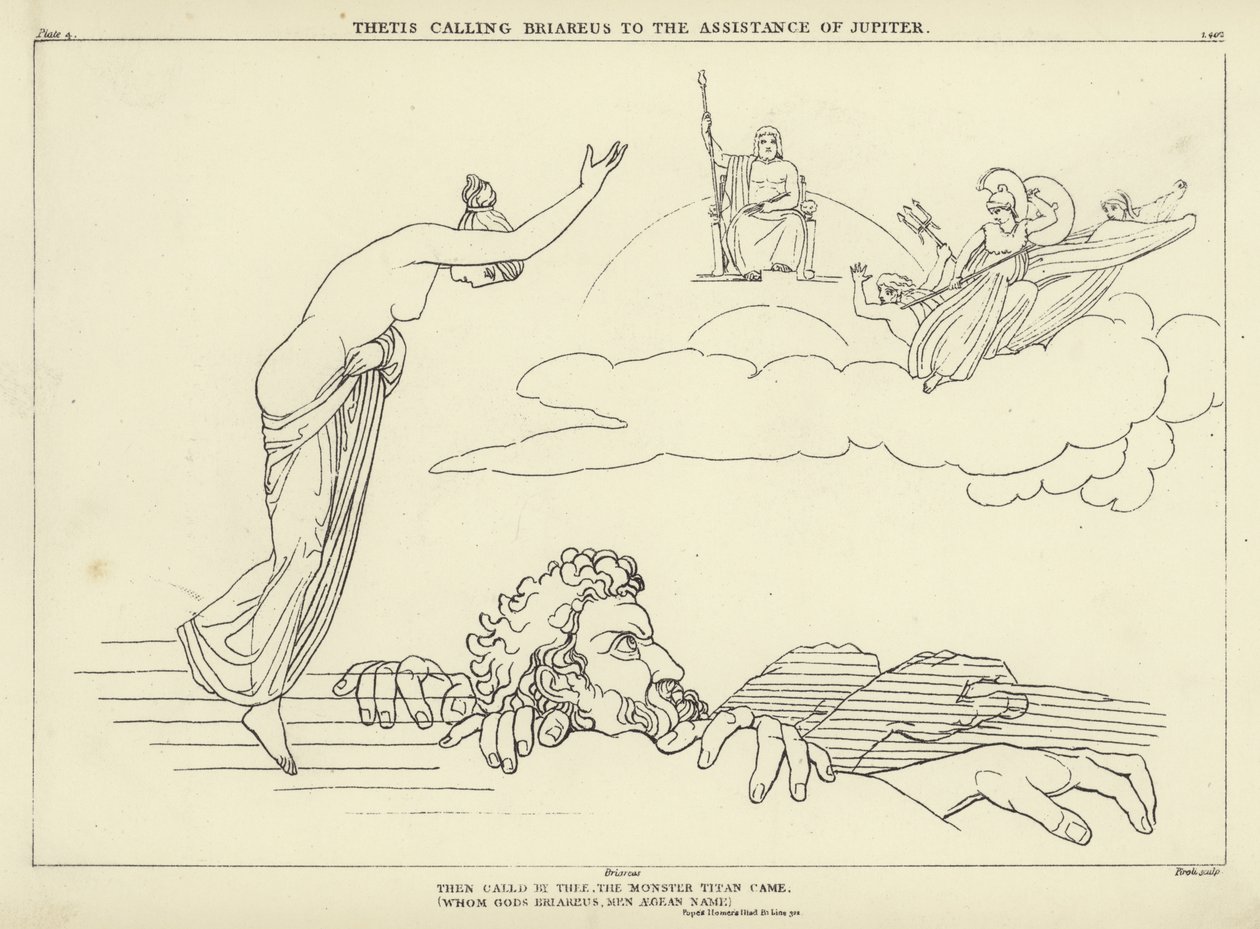 Thetis Calling Briareus to the Assistance of Jupiter by John Flaxman