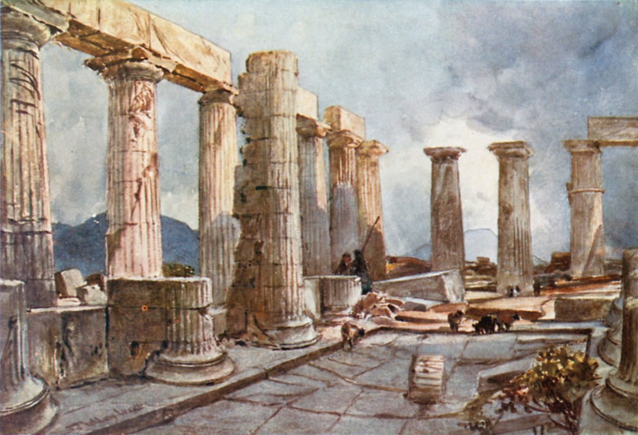 Interior of the Temple of Apollo at Bassae in Arcadia by John Fulleylove