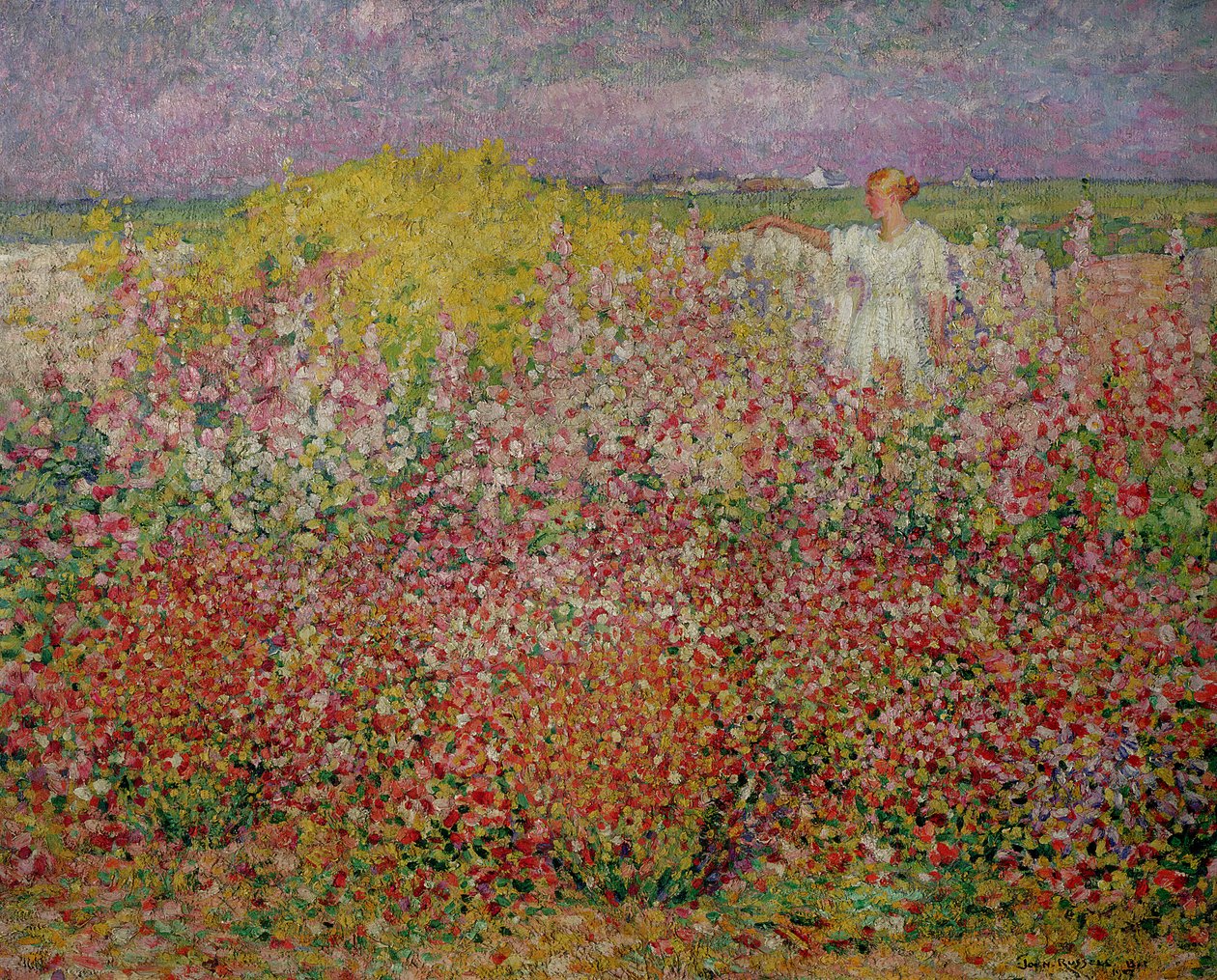 Mrs. Russell Amongst the Flowers at Belle Isle by John Russell