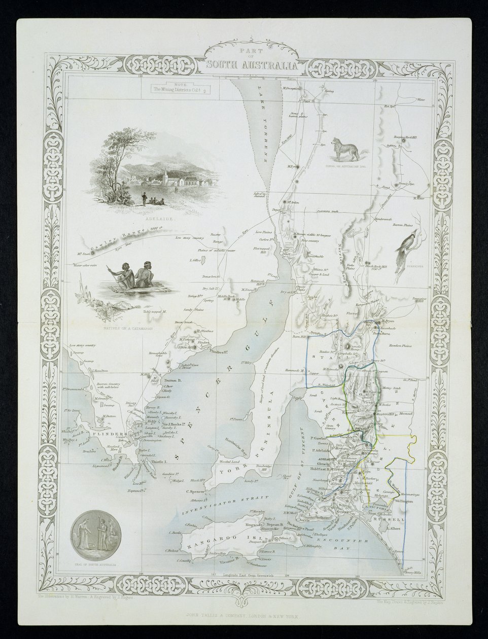 Part of South Australia, from a Series of World Maps published by John Tallis und Co, New York and London by John Rapkin