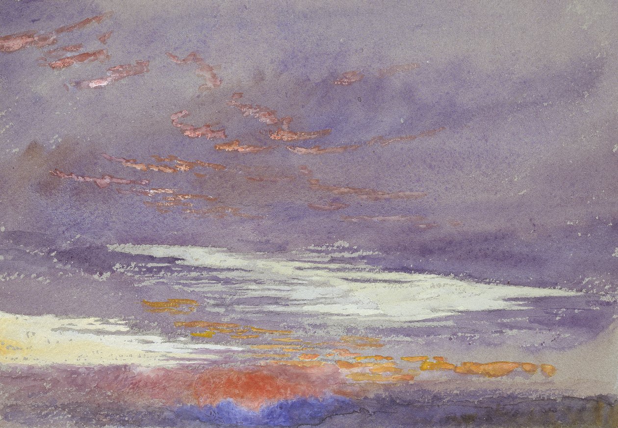 Study of Dawn: Purple Clouds by John Ruskin