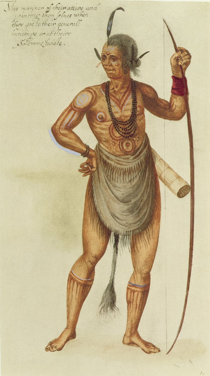 Indian in Body Paint by John White