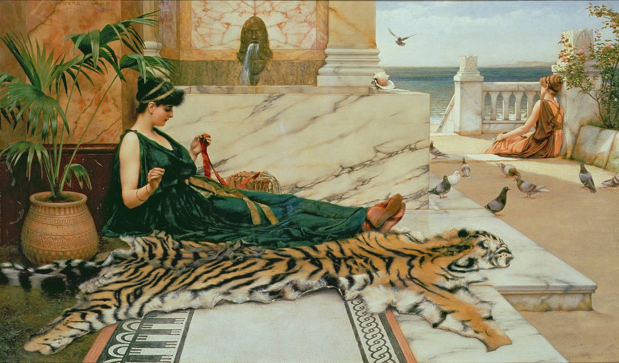 The Tiger Skin, c.1895 by John William Godward