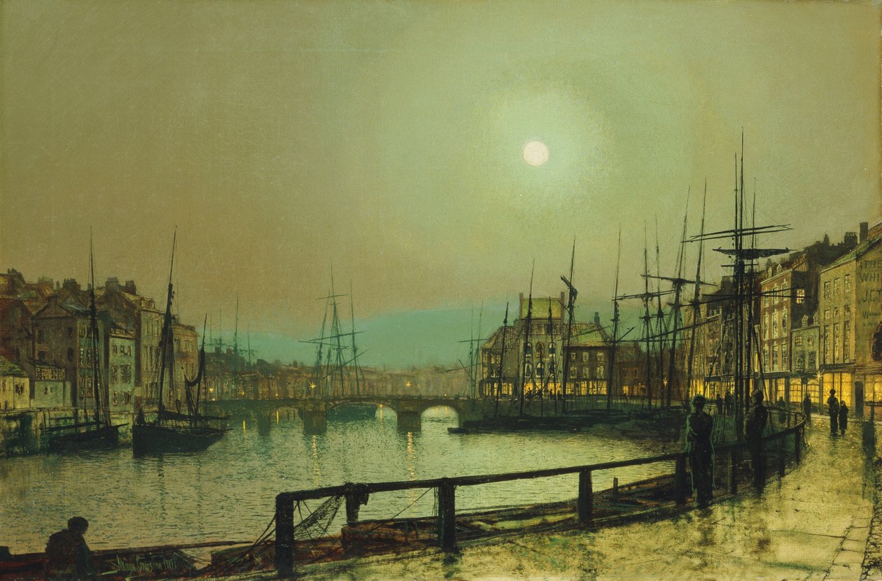 A Moonlit Harbour, 1883 by John Atkinson Grimshaw