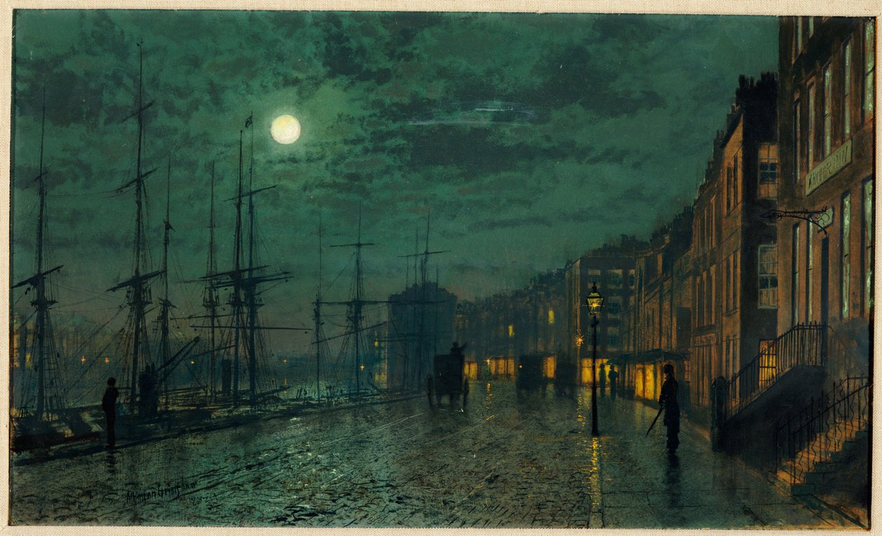 City Docks by Moonlight by John Atkinson Grimshaw