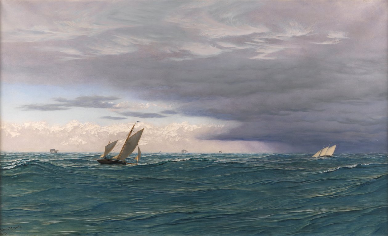 Yachts in a Seaway, Mediterranean by John Brett