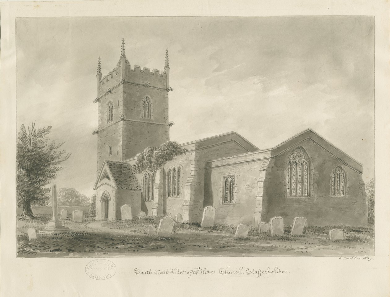 Blore Church by John Buckler