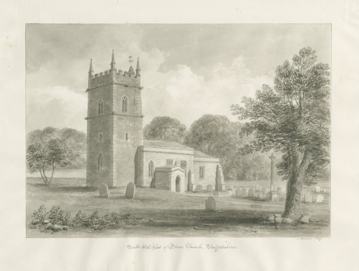 Blore Church by John Buckler