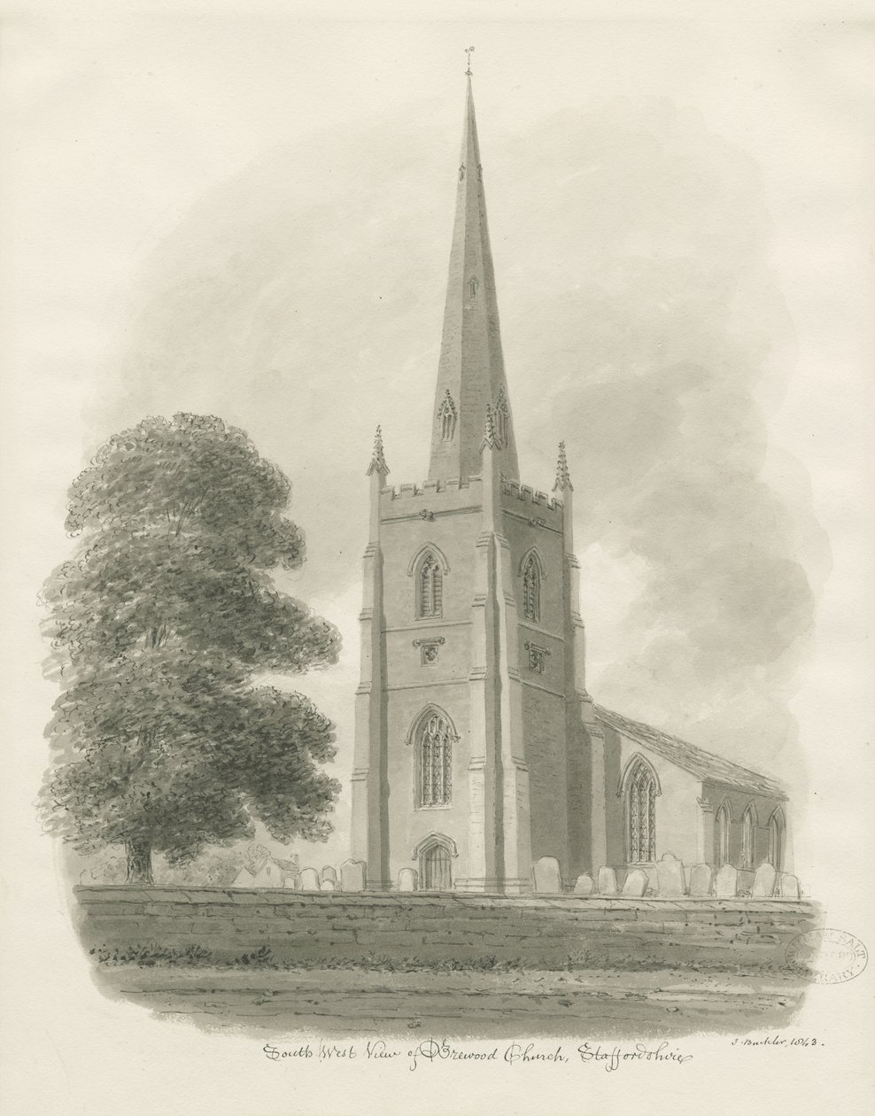 Brewood Church by John Buckler