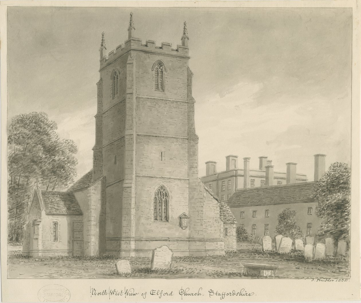 Elford Church by John Buckler