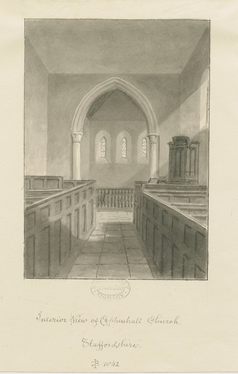 Interior of Coppenhall Church by John Buckler