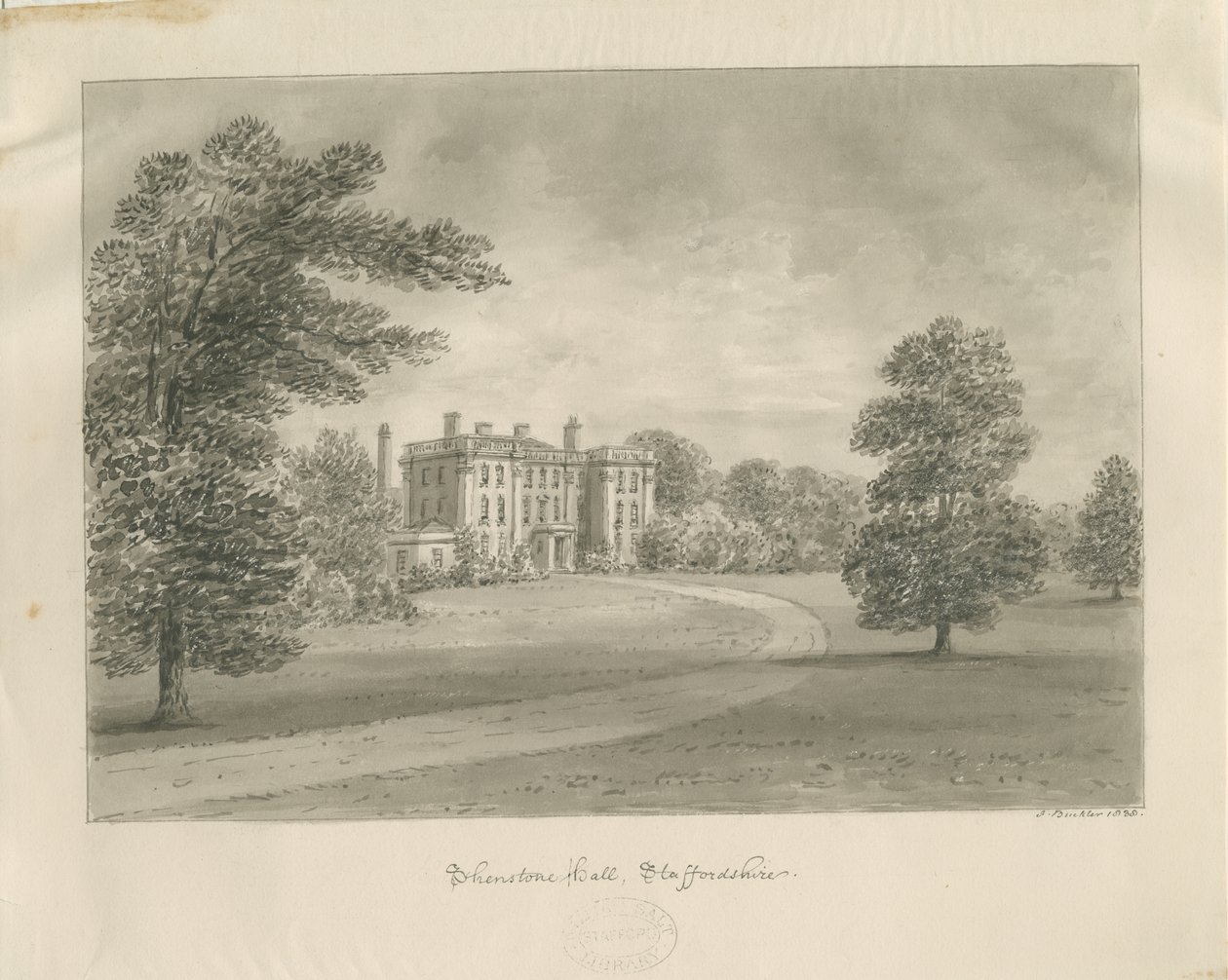 Shenstone Park - Hall by John Buckler