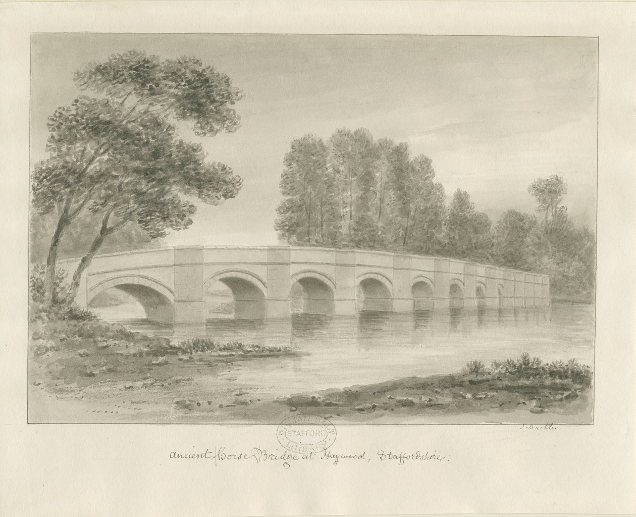 Shugborough Bridge by John Buckler