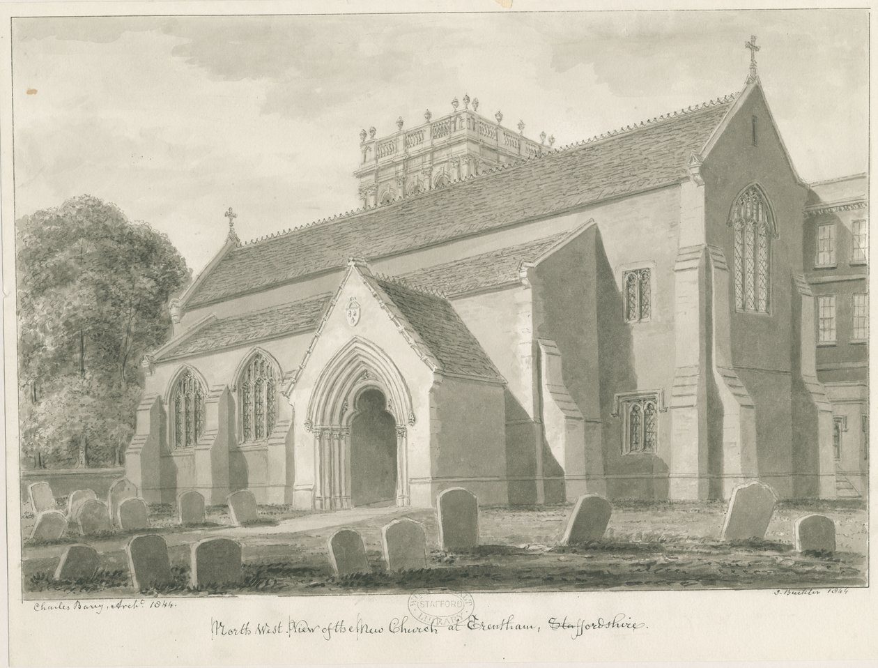 New Church, Trentham by John Buckler