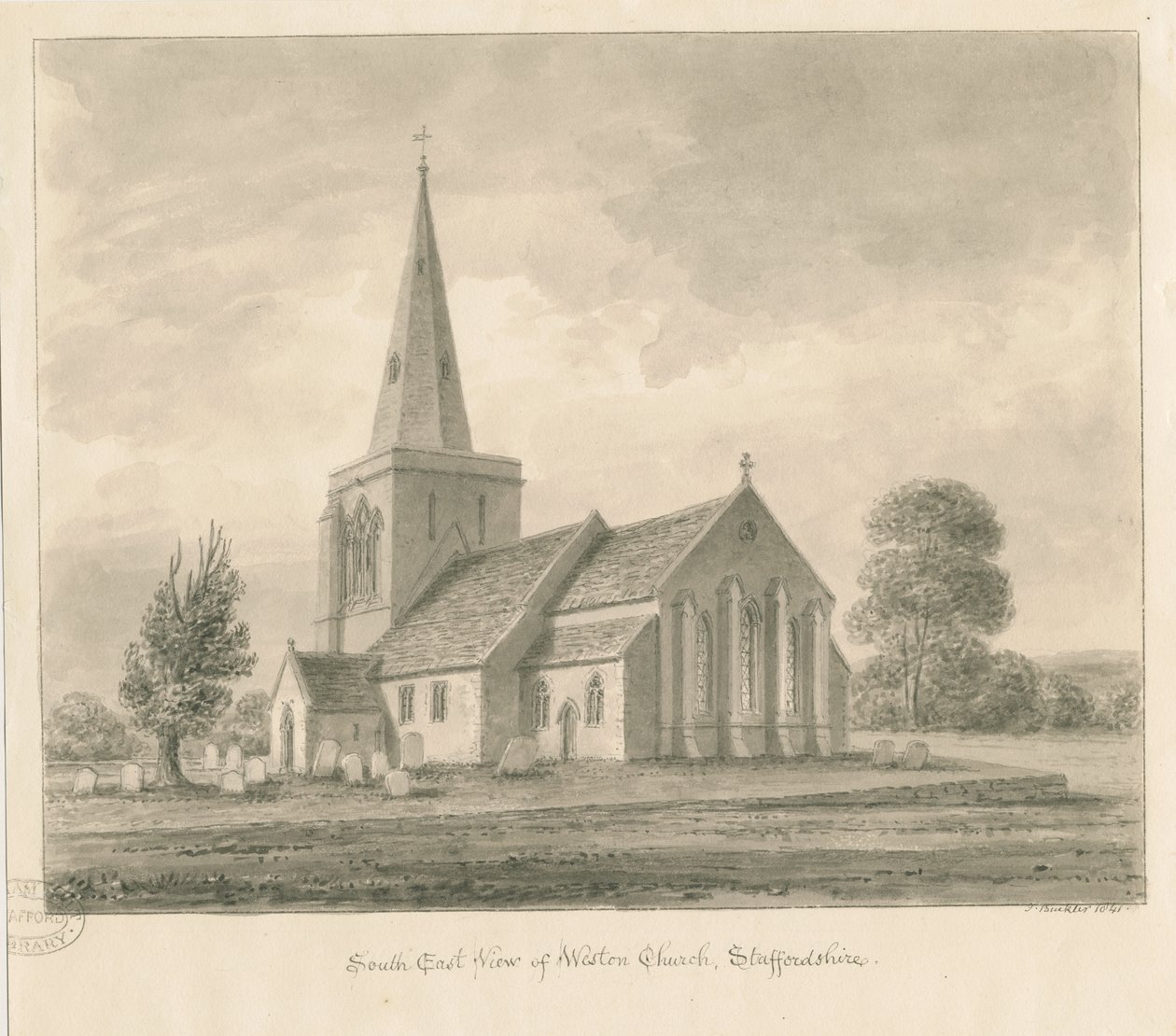 Weston-on-Trent Church by John Buckler