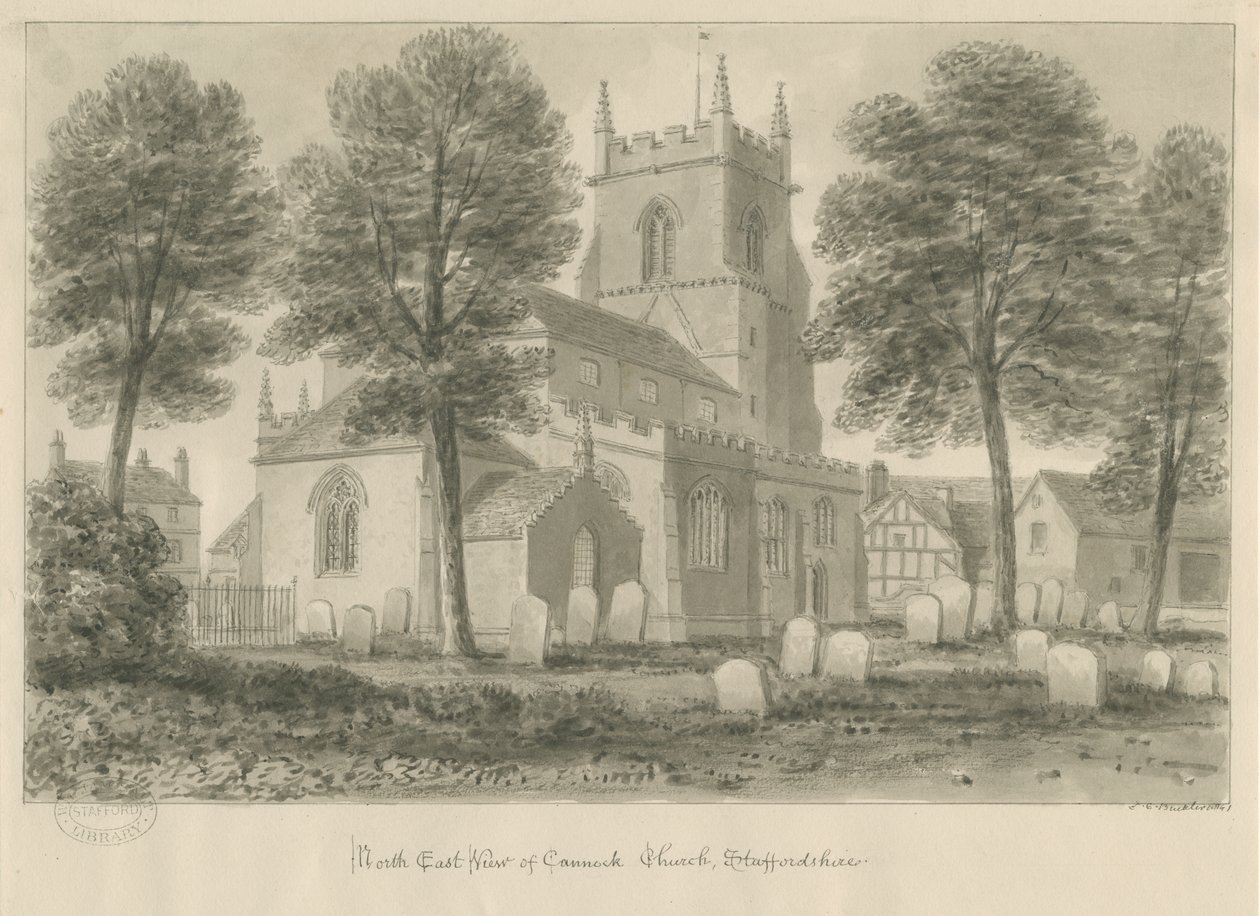 Cannock Church by John Chessell Buckler