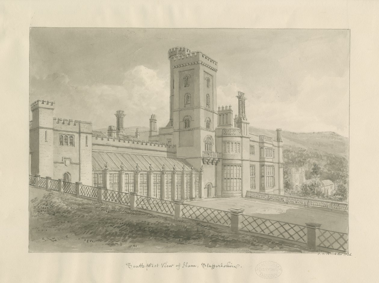 Ilam Hall by John Chessell Buckler