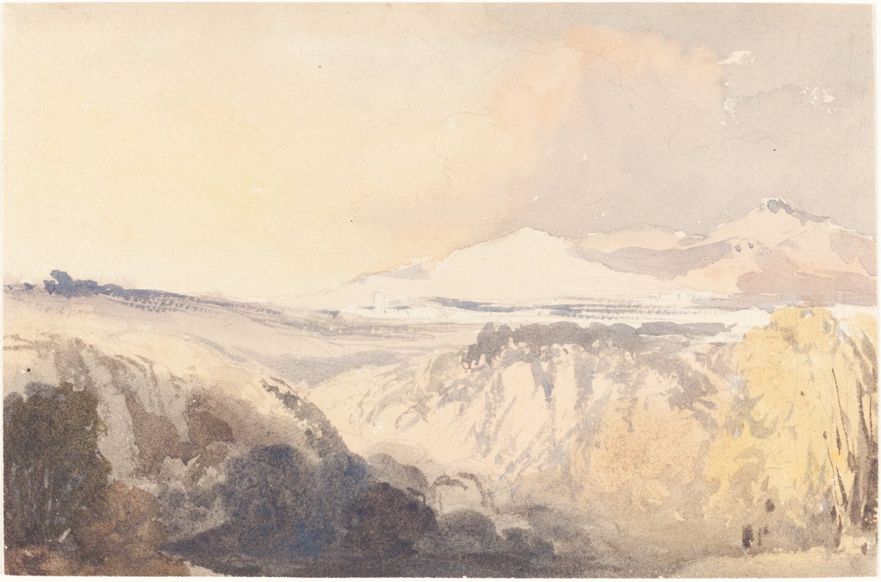 Landscape with a Distant Mountain Range by John Gendall