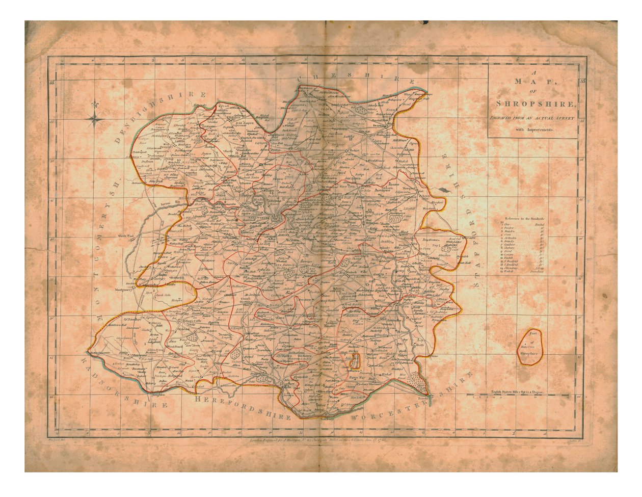 A Map of Shropshire by John Haywood