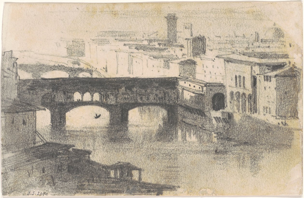 Ponte Vecchio, Florence (recto) by John Singer Sargent