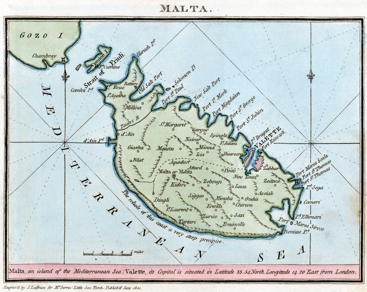 Chart of Malta by John Thomas Serres