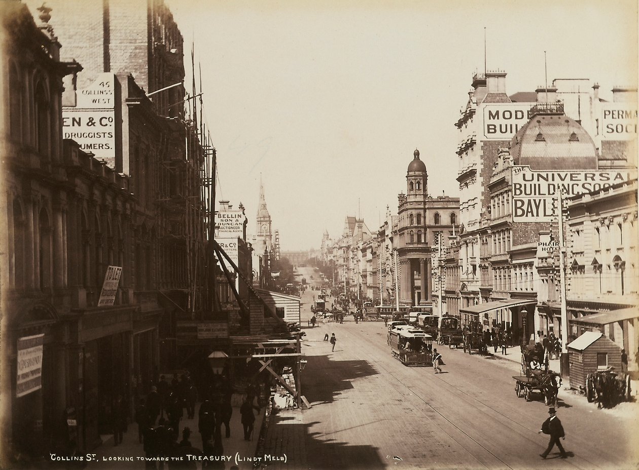 Collins Street, Melbourne, c.1880 by John W. Lindt