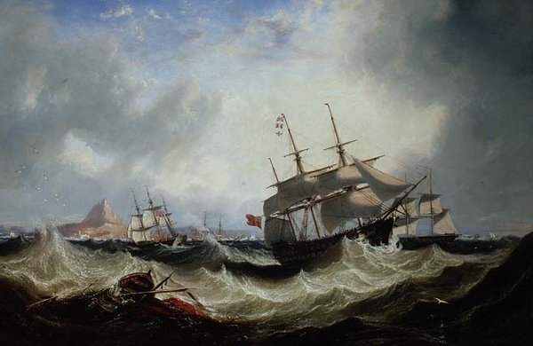 Shipping off Gibraltar in Heavy Seas by John Wilson Carmichael