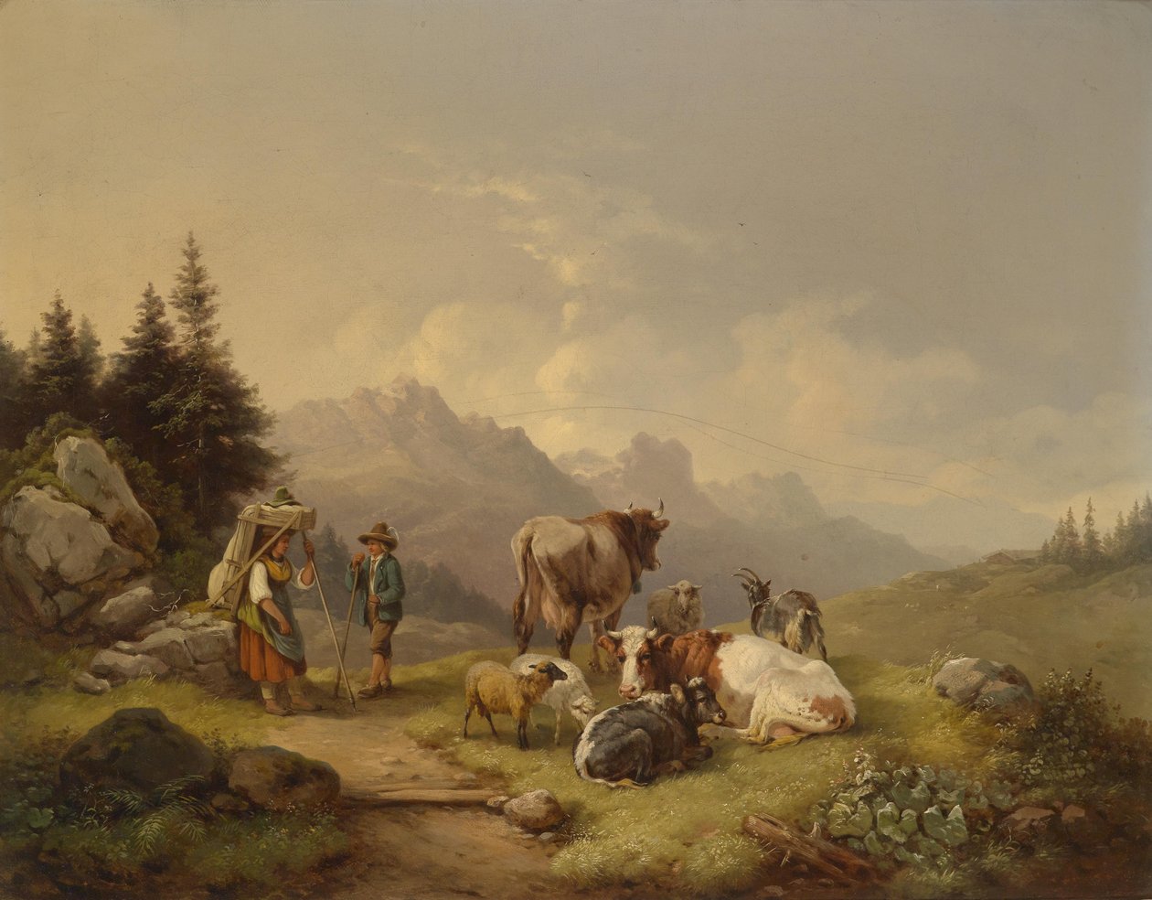 Rest on the Alm by Josef Heicke