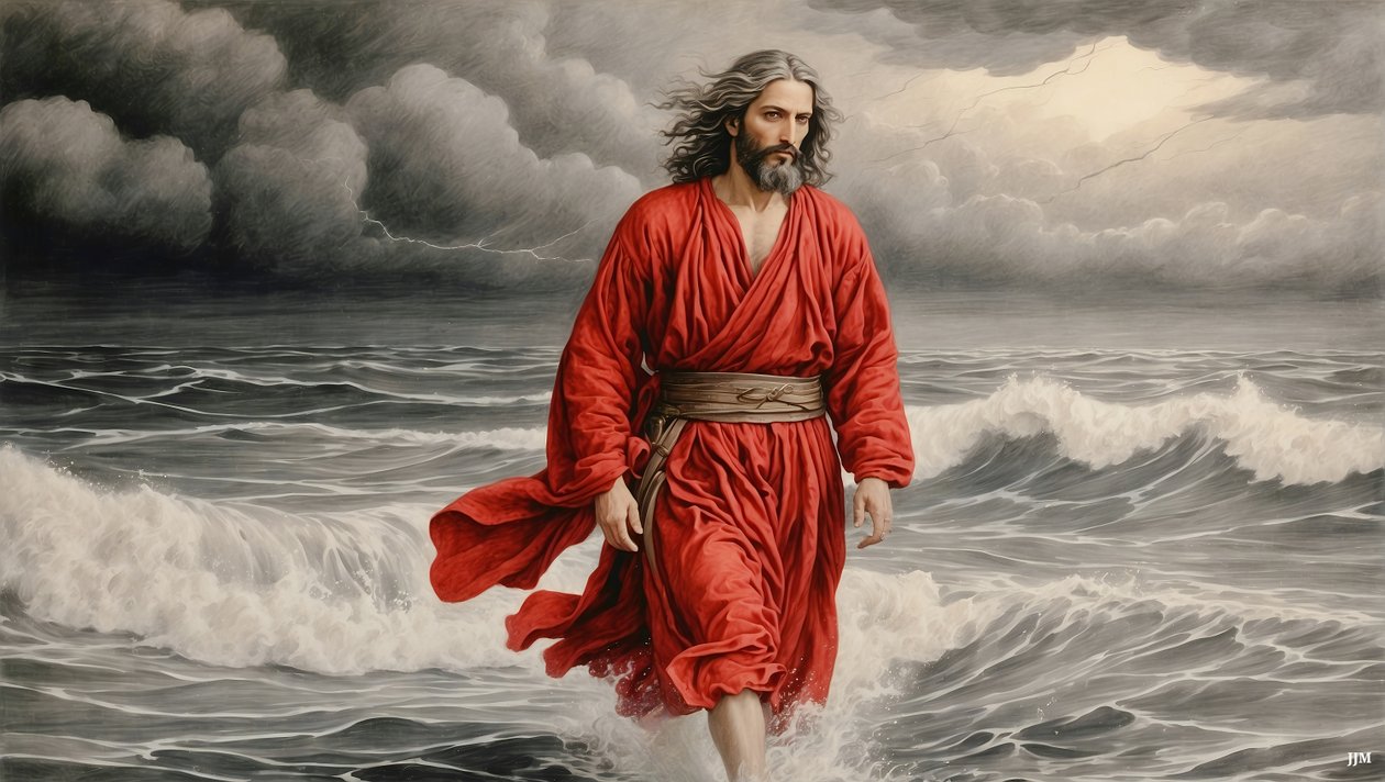 Jesus Walks on Water 03 by Josef Johann Michel