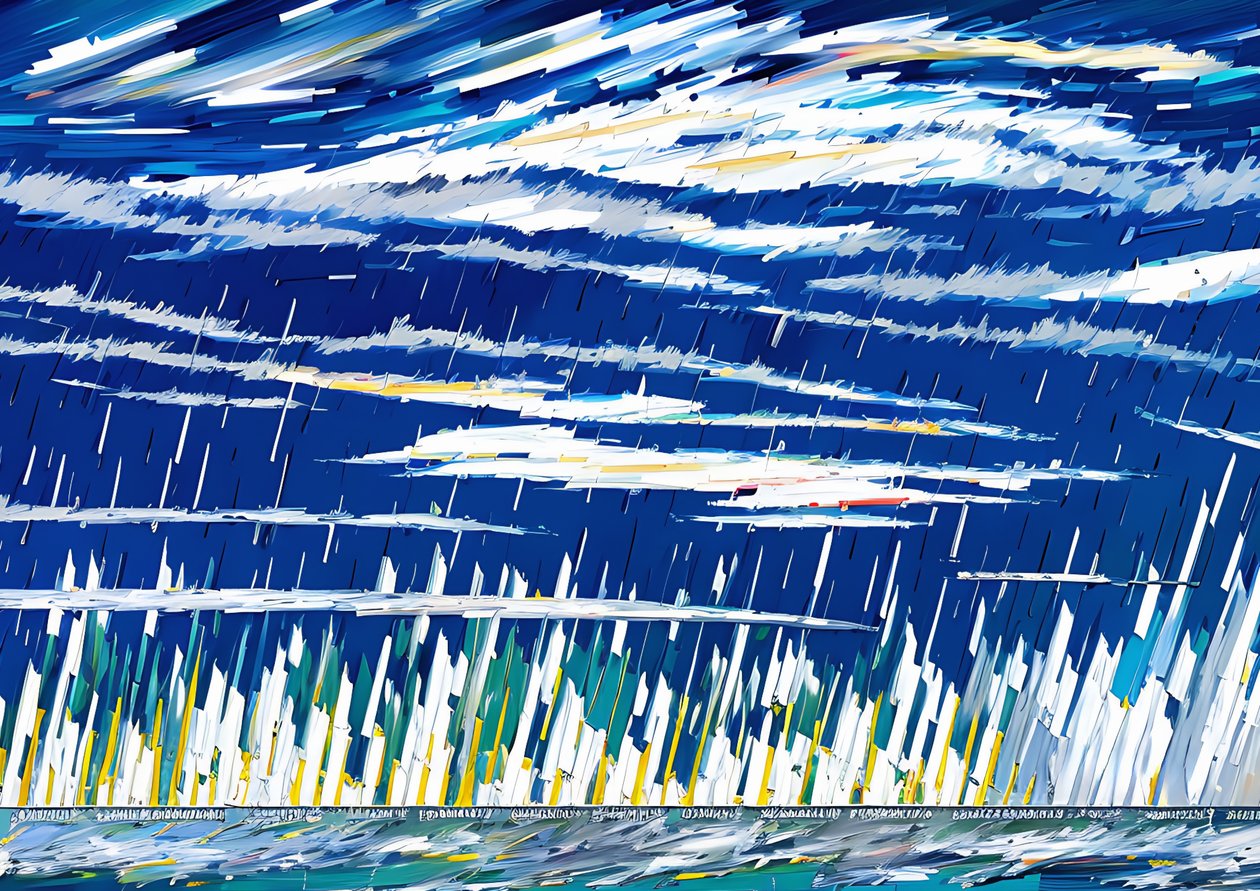 Waves Sky Rain 02 by Josef Johann Michel