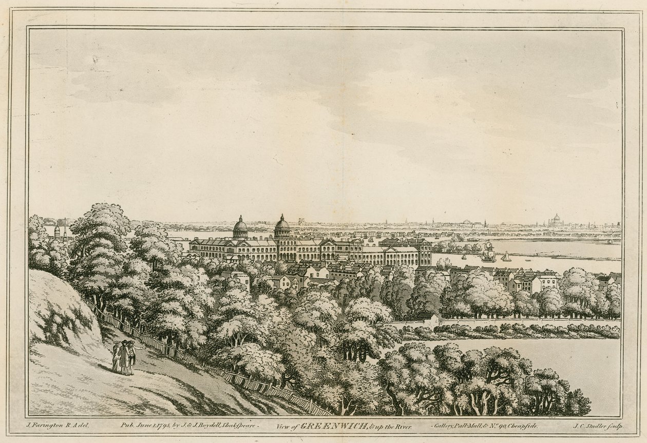 A view of Greenwich, London, and up the River Thames by Joseph Farington