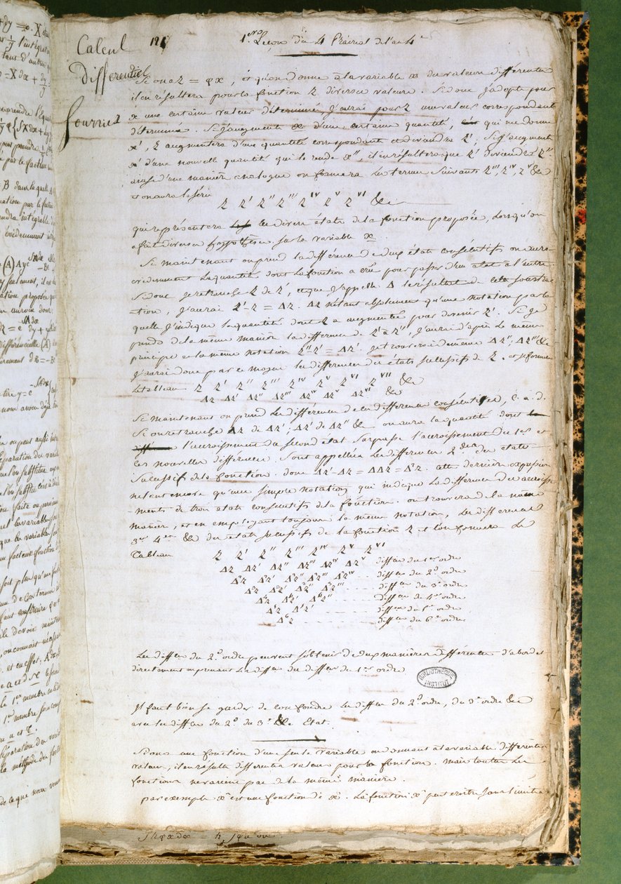 Ms 2044 Page from Calcul Differentiel et Integral by Joseph Fourier