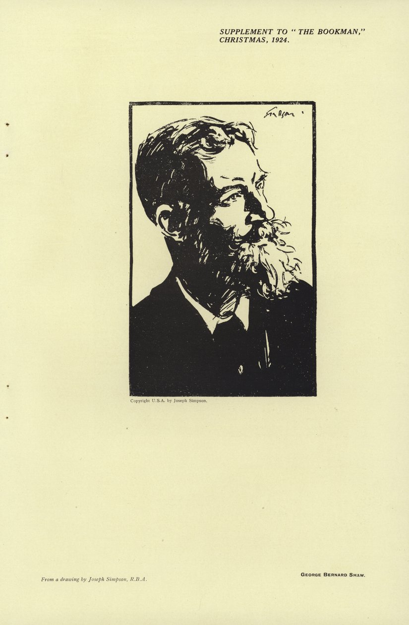 Portrait of George Bernard Shaw by Joseph Simpson