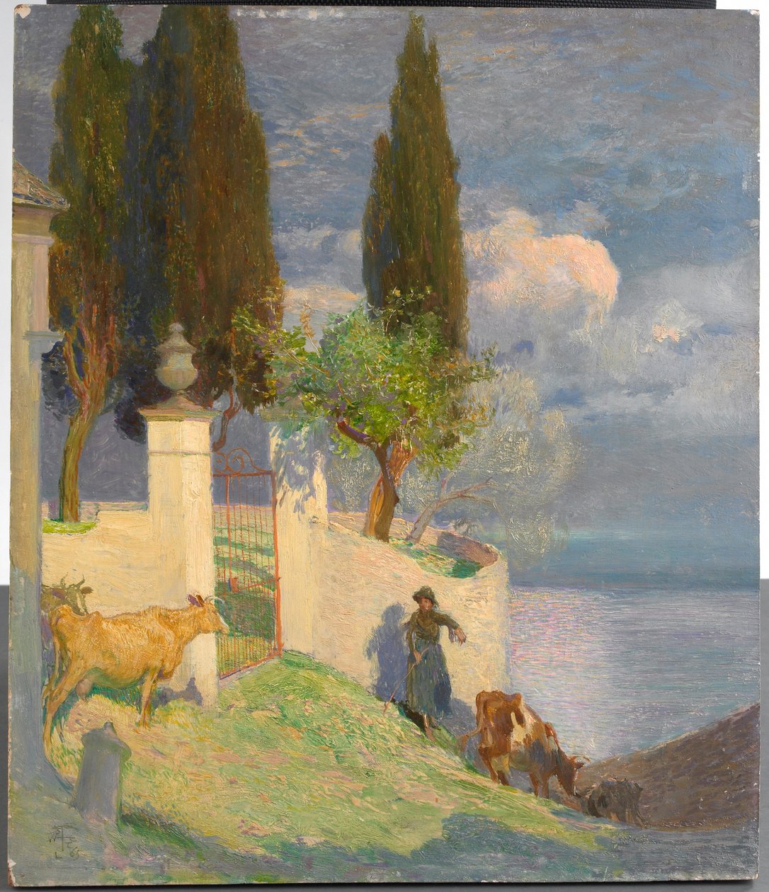 Driving Cattle, Lake Como, c.1900 by Joseph Walter West