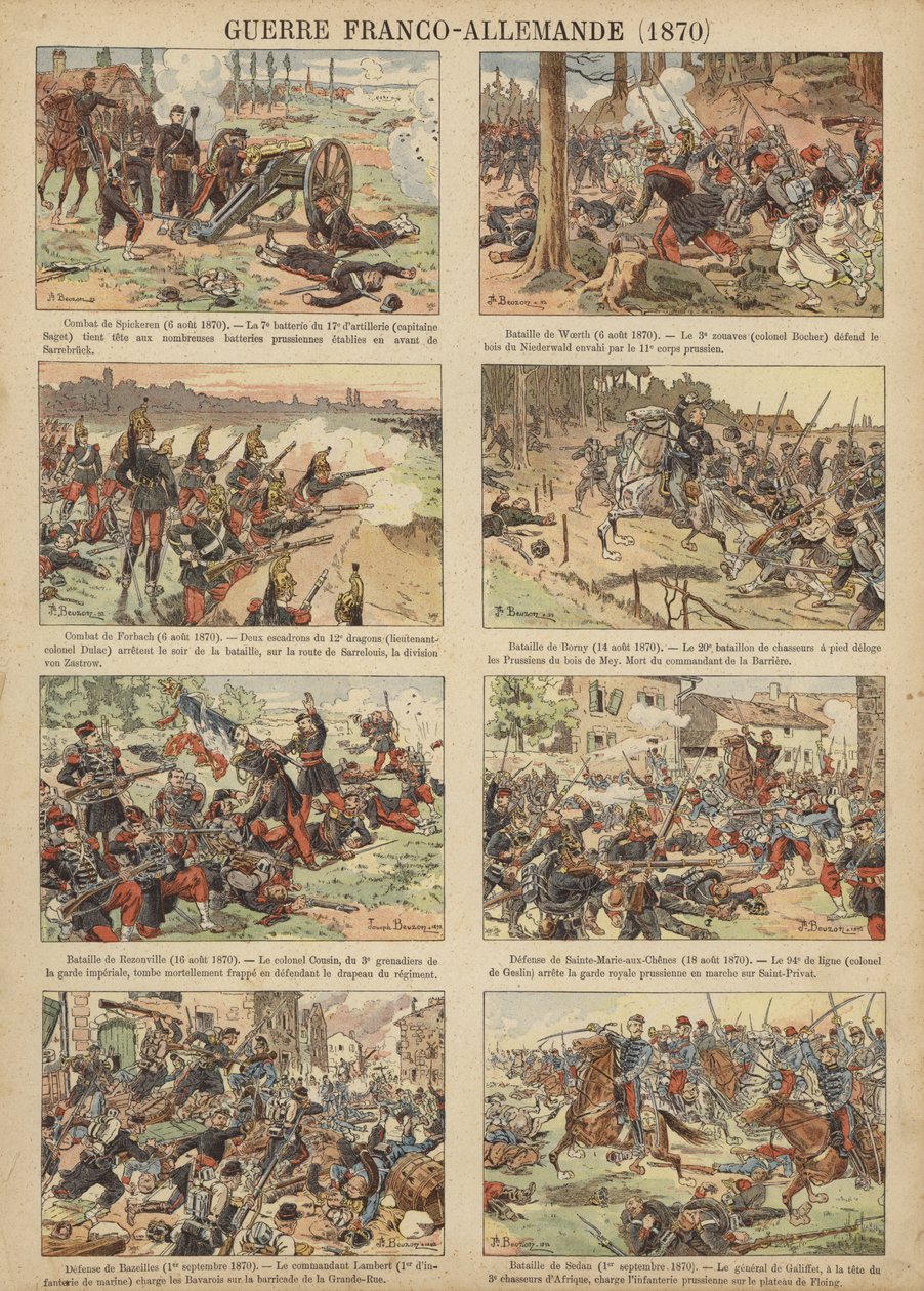 Battles of the Franco-Prussian War by Joseph Charles (after) Beuzon