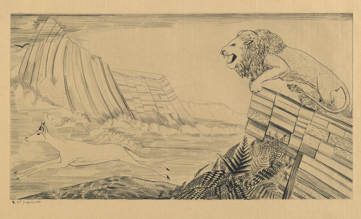 Lion and Gazelle by Joseph Hecht