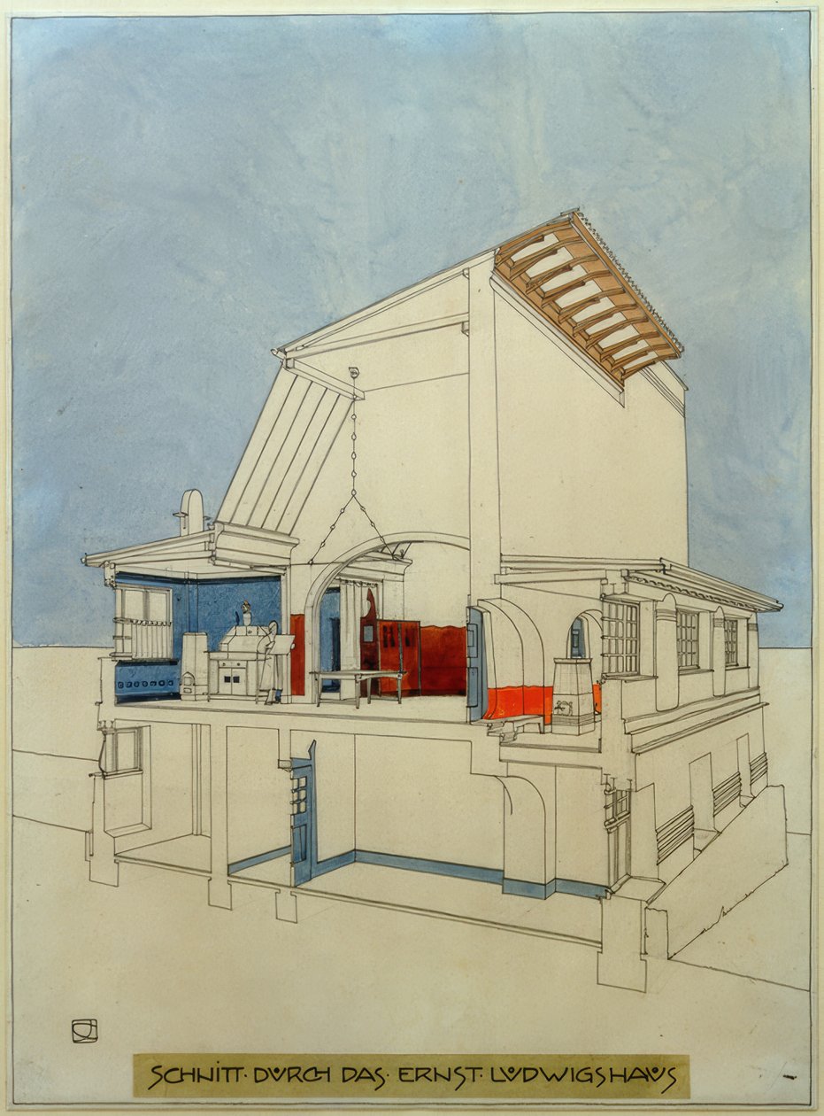 Section Through the Ernst-Ludwig House by Joseph Maria Olbrich