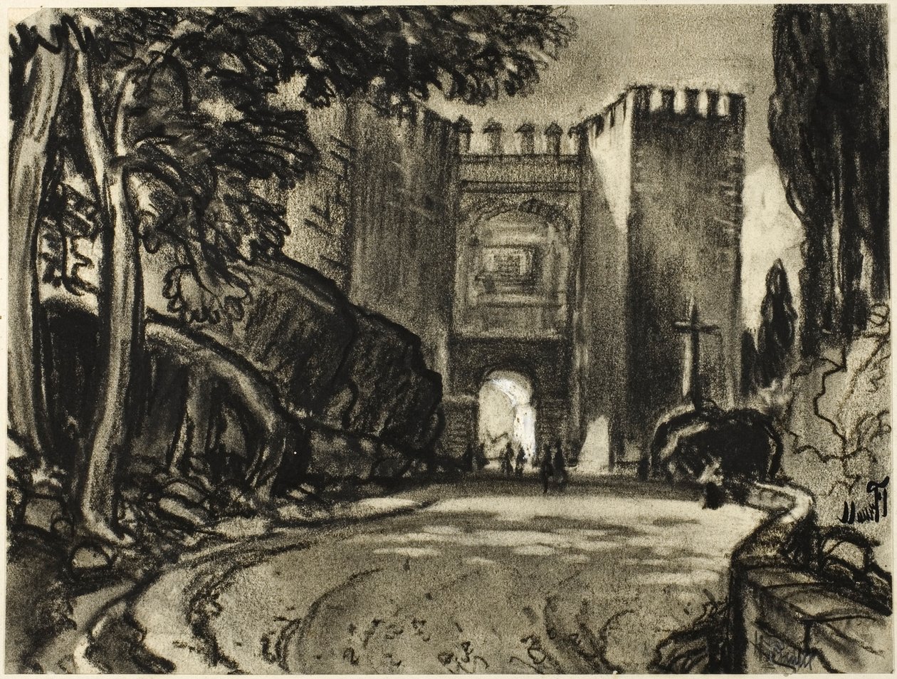 A Gate of Segovia by Joseph Pennell