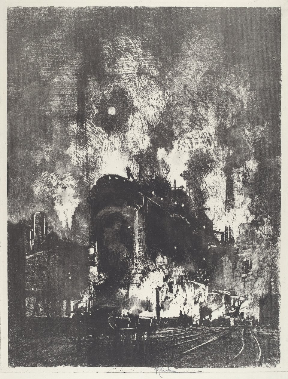Furnaces at Night by Joseph Pennell