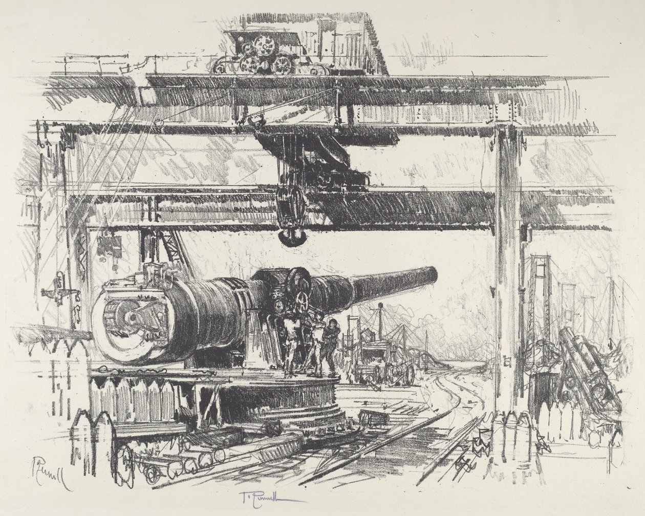 Gun-Testing by Joseph Pennell