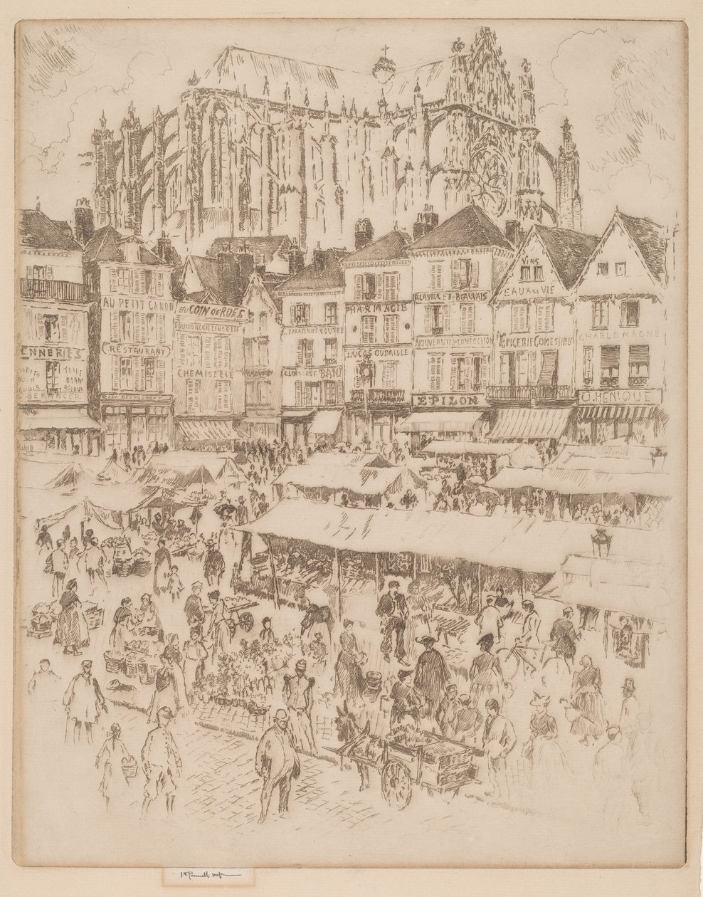 La Place, Beauvais by Joseph Pennell