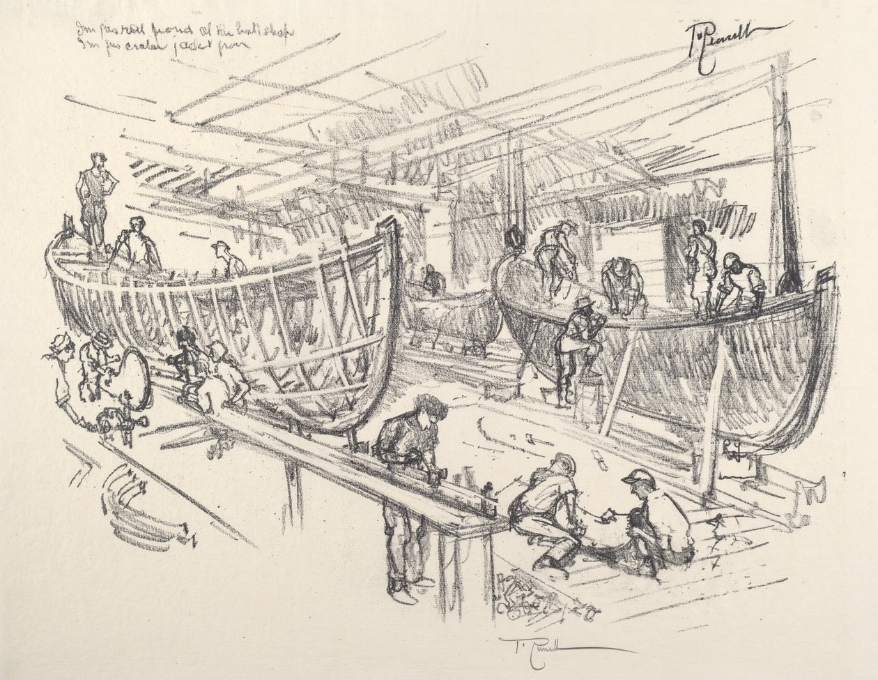 The Boat Builders by Joseph Pennell