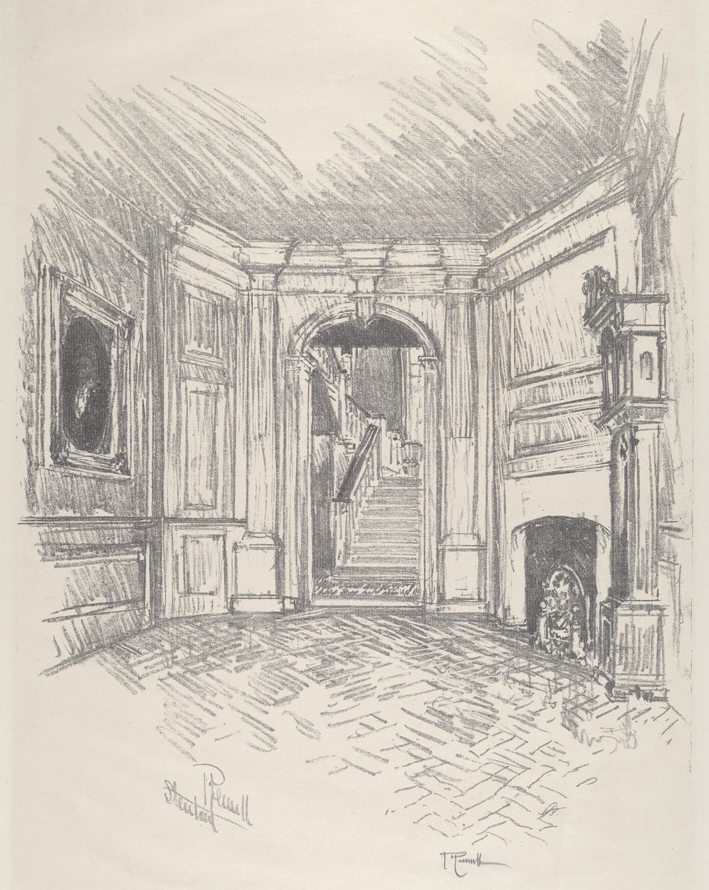 The Hall, Stenton by Joseph Pennell