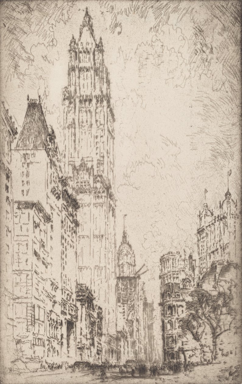 The Woolworth Building, 1915 by Joseph Pennell