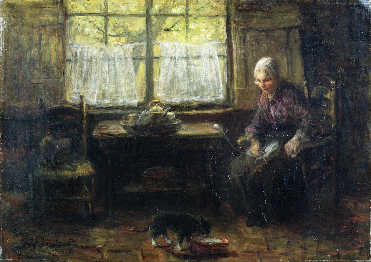 A Cottage Interior by Jozef Israëls