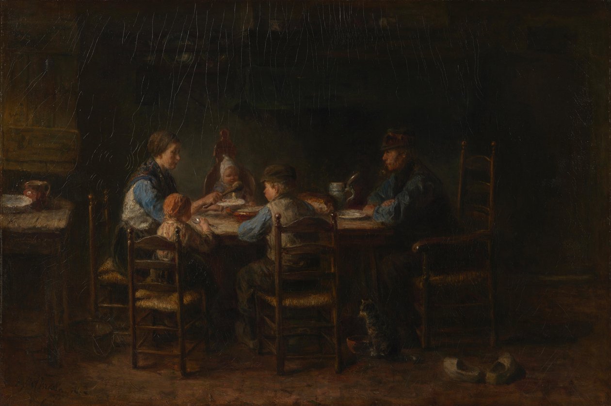 Peasant Family at the Table by Jozef Israëls