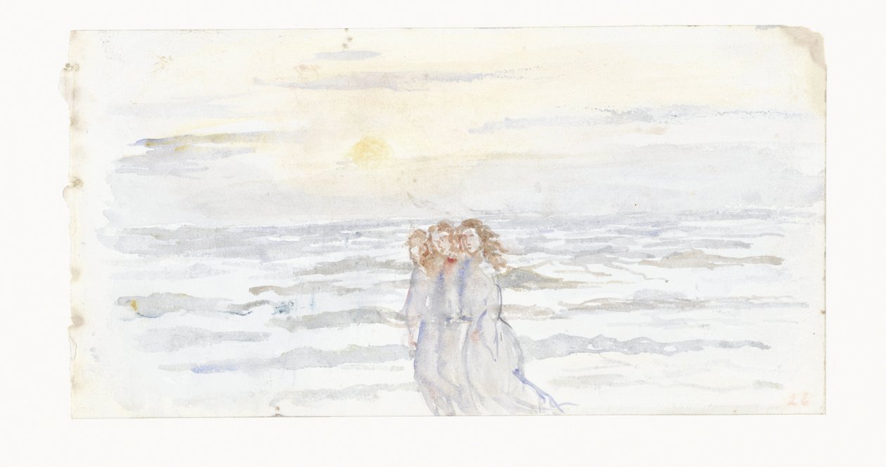 Three Girls by the Sea by Jozef Israëls