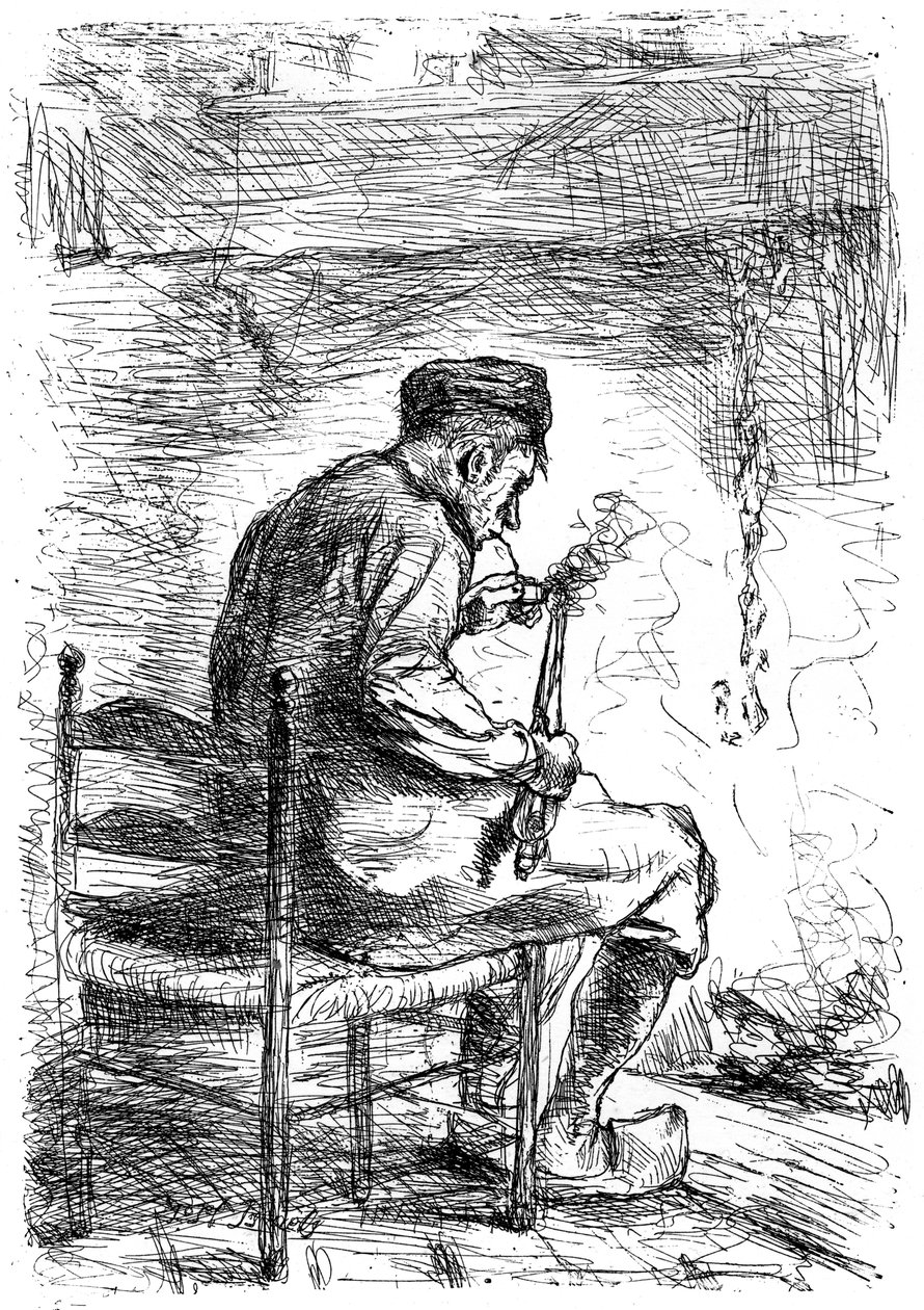 The Smoker by Jozef Israëls