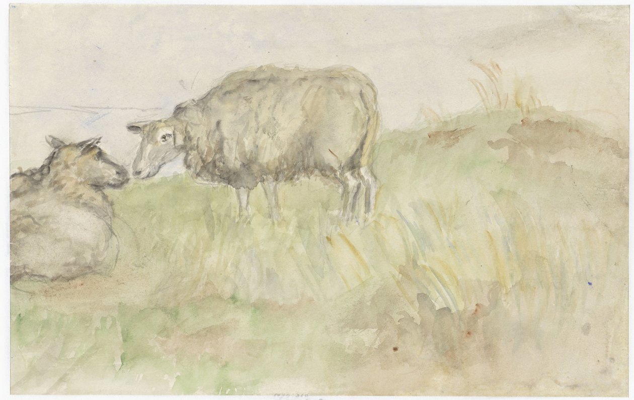 Two Sheep by Jozef Israëls