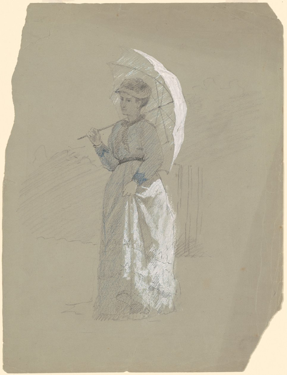 Woman with Parasol by Jr. Enoch Wood Perry